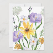 Invitation Un Baby shower neutre bleu rose Fleur sauvage (Dos)