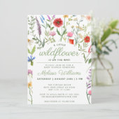 Invitation Un Baby shower neutre un peu Fleur sauvage (Debout devant)