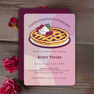 Invitation Un Baby shower Purple Minimaliste À Petite Cutie