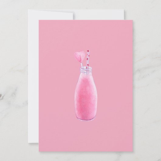 Invitation Un Baby shower rose un peu amoureux (Dos)