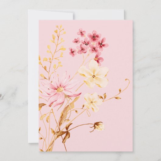 Invitation Un Baby shower Rustique De Boho Un Peu Fleur sauva (Dos)