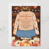 Invitation Un Baby shower Rustique Un Peu Citrouille Invitati (Dos)