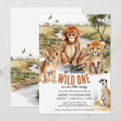 Invitation Un Baby shower Safari Un Peu Sauvage (Devant / Derrière)