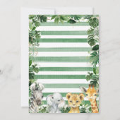 Invitation Un Baby shower sauvage de Safari Jungle Animaux (Dos)