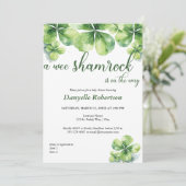 Invitation Un Baby shower Shamrock Wee - Mars Babies (Debout devant)