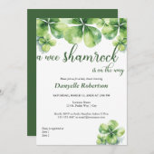 Invitation Un Baby shower Shamrock Wee - Mars Babies (Devant / Derrière)