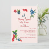 Invitation Un Baby shower spécial Blush Berry (Debout devant)