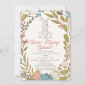Invitation Un Baby shower Spécial Fille Lapin Floral (Devant)