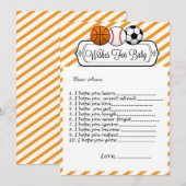 Invitation Un Baby shower sportif pour bébé (Devant / Derrière)