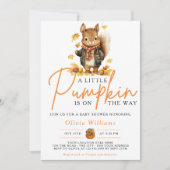 Invitation Un Baby shower SQUIRREL Automne Un Peu Citrouille (Devant)