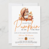Invitation Un Baby shower SQUIRREL Automne Un Peu Citrouille (Devant)