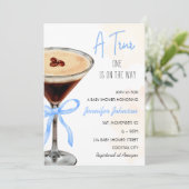 Invitation Un Baby shower Tini One Expresso Martini (Debout devant)