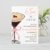 Invitation Un Baby shower Tini One Expresso Martini (Debout devant)