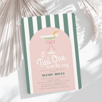 Un Baby shower Tini One Martini Rose Ribbon Girl