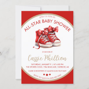 Invitation Un Baby shower Tout Étoiles, Red High Top Basket