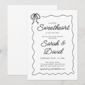 Invitation Un Baby shower Un Peu Amoureux Valentines Bow (Devant / Derrière)