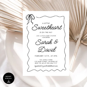 Invitation Un Baby shower Un Peu Amoureux Valentines Bow