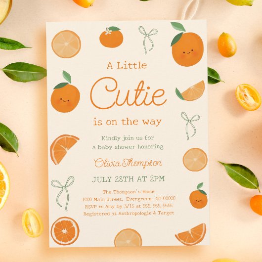 Invitation Un Baby shower Un Peu Cutie