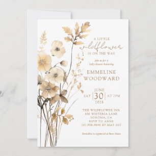 Invitation Un Baby shower Un Peu Fleur sauvage Et Neutre Pour