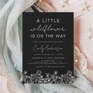 Invitation Un Baby shower Un Peu Fleur sauvage Neutre Sur Le