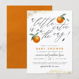 Invitation Un Baby shower Un Peu Orange Et Neutre Pour Les Se