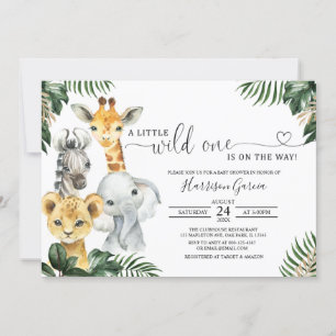 Invitation Un Baby shower Un Peu Sauvage D'Animaux D'Une Jung