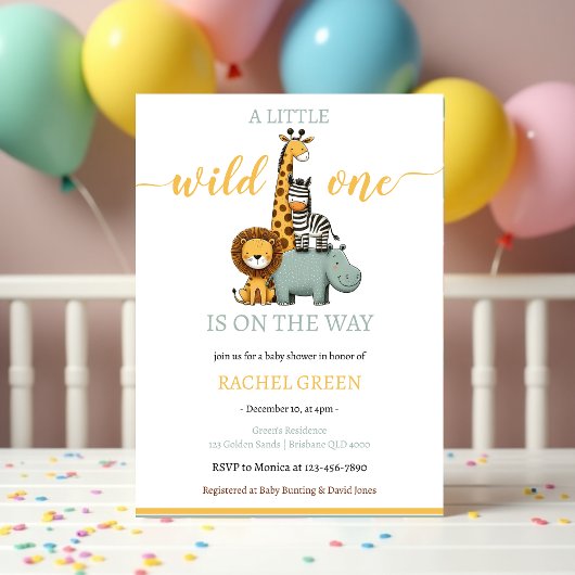 Invitation Un Baby shower Un Peu Sauvage Jungle Safari