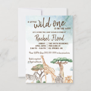 Invitation Un Baby shower Un Peu Sauvage Un Safari Animaux