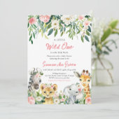 Invitation Un Baby shower Un Peu Sauvage, Une Fille Jungle (Debout devant)