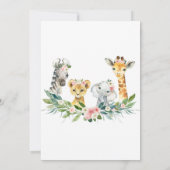 Invitation Un Baby shower Un Peu Sauvage, Une Fille Jungle (Dos)