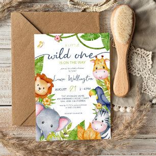 Invitation Un Baby shower Un Peu Sauvage Zoo Animal Jungle