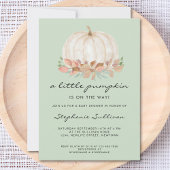 Invitation Un Baby shower Vert Automne Un Peu Citrouille