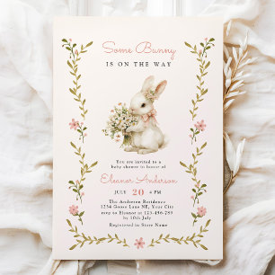 Invitation Un Baby shower Vintage Bunny