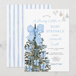 Invitation Un Baby Sprinkle Bleu Noël Petit Joyeux