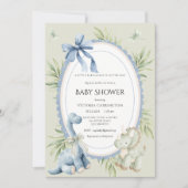 Invitation Un babysaurus est en route Sage Vert Bébé (Devant)