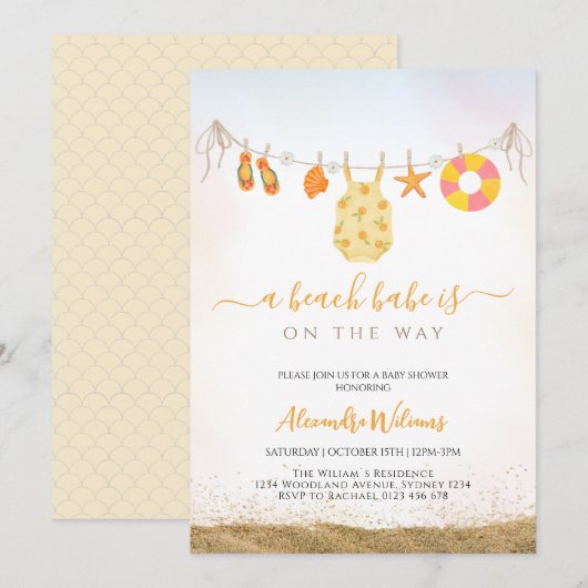 Invitation Un bambin est sur le chemin du Baby shower (Devant / Derrière)