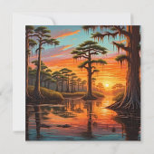 Invitation Un beau coucher de soleil sur le Bayou (Dos)