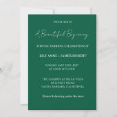 Invitation Un Beau Début Mariage Simple Script (Devant)