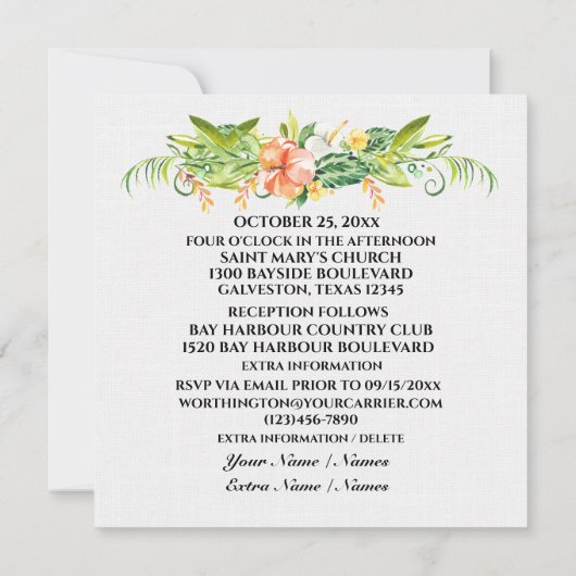 Invitation Un Beau Jour Pour Un Mariage (Dos)