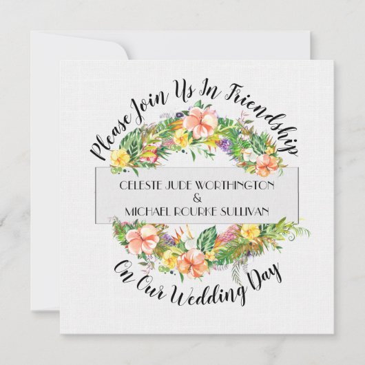 Invitation Un Beau Jour Pour Un Mariage (Devant)