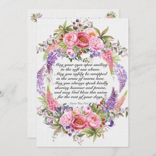 Invitation Un Beau Jour Pour Un Mariage (Devant / Derrière)