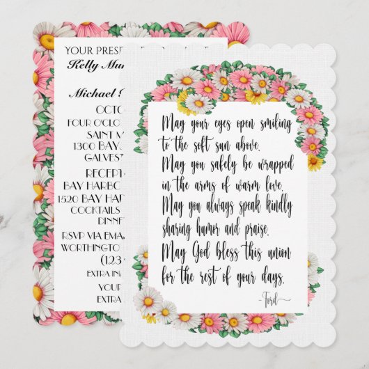 Invitation Un Beau Jour Pour Un Mariage - Voir Retour (Devant / Derrière)