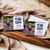 Invitation Un bébé américain 4 juillet photo premier annivers