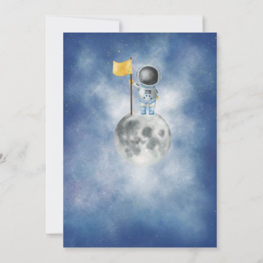 Invitation Un bébé astronaute spatial Merci de fusée en (Dos)