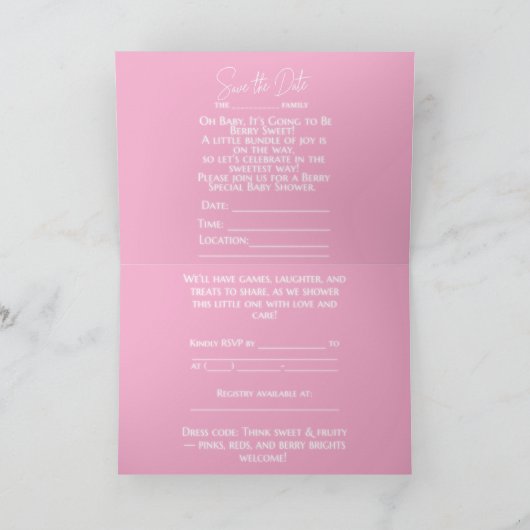 INVITATION UN BÉBÉ AU GOÛT DE FRUIT ARRIVE (Intérieur)