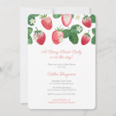 Invitation Un Bébé Berry Sweet Se Trouve Sur Le Chemin De La  (Devant)