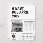 Invitation Un bébé Bientôt Vintage journal babyshower (Dos)