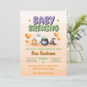 Invitation "un bébé brasse" aquarelle baby shower mignon (Debout devant)