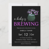 Invitation Un bébé brasse | Baby shower Halloween (Devant)