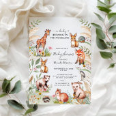 Invitation Un bébé brasse dans le Baby shower des bois